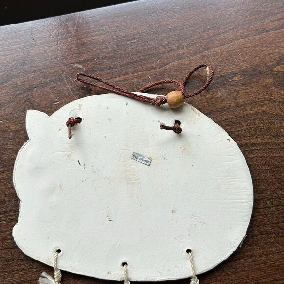 Pottery Clay Cat with 10 Kittens Wind Chimes Hanging 20" Long - Picture 3 of 6